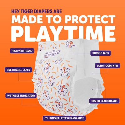 Hey Tiger Disposable Diapers - Size 7 - 62ct