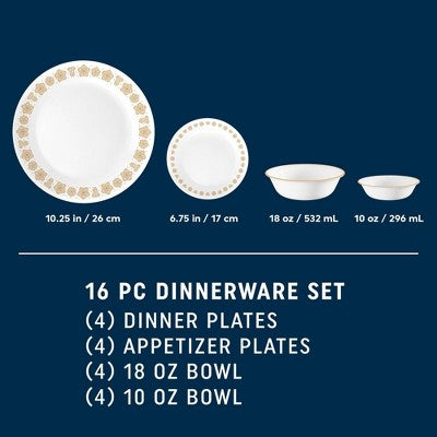 Corelle 16pc Butterfly Gold Dinnerware Set (LOCAL PICKUP ONLY)