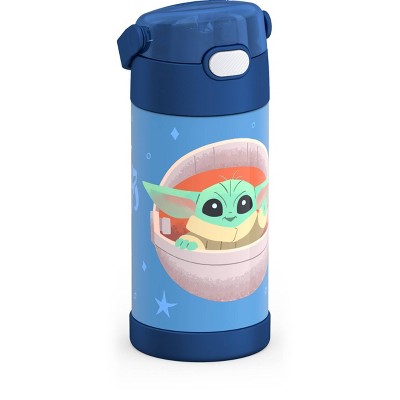 Thermos Kids' 12oz Stainless Steel FUNtainer Water Bottle with Bail Handle - Blue Baby Yoda