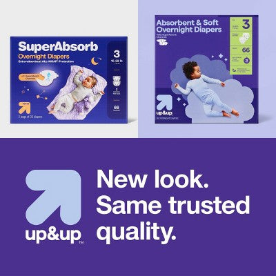 Disposable Overnight Diapers - Size 3 - 66ct - up&up