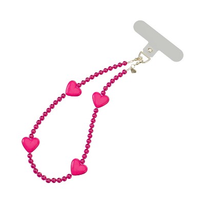 VELVET CAVIAR Phone Charm - Hot Pink Heart: Cell Phone Wristlet Accessory