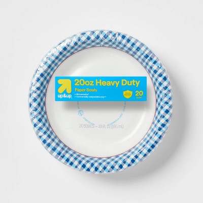 Disposable Bowl - Blue Checkered - 20oz/20ct - up&up