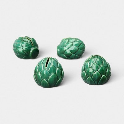 4pk Stoneware Name Card Artichoke Holder- Threshold (LOCAL PICKUP ONLY)