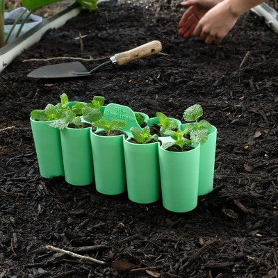 Sili-Seedlings 2pk 10 cell Seed Starter Silicone Outdoor Planter Jade Green