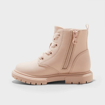 Toddler Girls' Amaya Lace-Up Combat Boots Cat & Jack Blush 6T