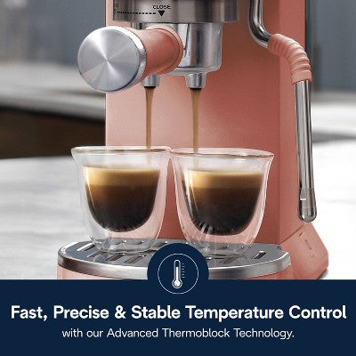 DeLonghi Dedica Duo Espresso and Cold Brew Machine with Milk Frother for Hot & Iced Coffee, Cappuccinos, Lattes & More Rose