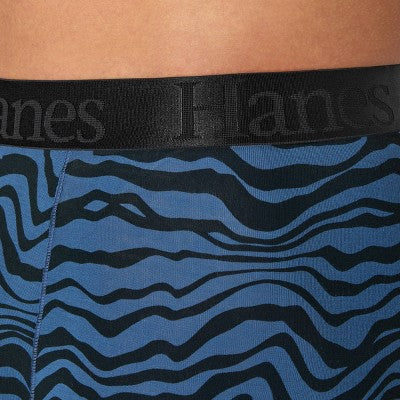 Hanes Originals Premium Men's SuperSoft Trunks 3pk - Blue/Black S: Lightweight, Tagless, Moisture Wicking, Stretch Knit Fabric
