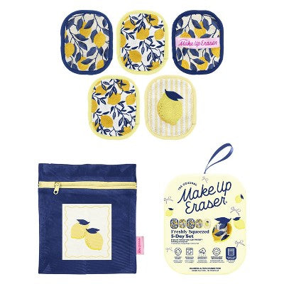 MakeUp Eraser Freshly Squeezed 5-Day Makeup Remover Cloth Set with Laundry Bag - 6pc