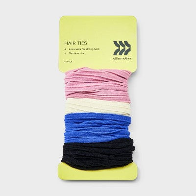 Extra-Wide Nylon Elastics - 4pk - All In Motion: Hair Styling, Securing Hair, All Hair Types