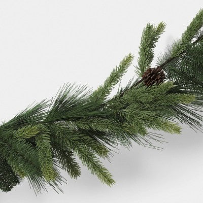 6' Christmas Unlit Icy Glitter Mixed Green with Pinecones Garland - Wondershop (LOCAL PICKUP ONLY)