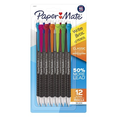 Paper Mate Write Bros. 12pk #2 Mechanical Pencils 0.7mm Multicolored