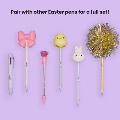 Yoobi Easter Light-Up Ballpoint Pen - Pink Rose, 1.0mm, Black Ink, Easter Basket Gift