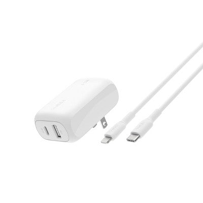 Belkin 42W Wall Charger C-Lightning Bundle - White