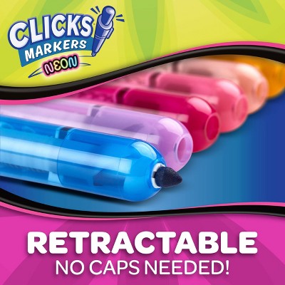 Crayola 10ct Clicks Retractable Washable Markers - Neon, Cute School Supplies, Gifts for Teachers and Kids, Ages 6+
