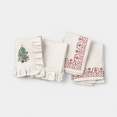 2pk Tree with Ruffle Napkins Green - Threshold