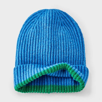 Baby Boys' Colorblock Knit Beanie Hat - Cat & Jack Blue/Green 12-24M