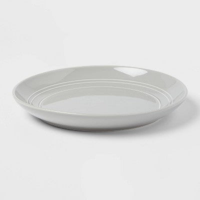 10" Stoneware Westfield Dinner Plates Gray - Threshold: Solid Round Ceramic, Dishwasher & Microwave Safe (LOCAL PICKUP ONLY)