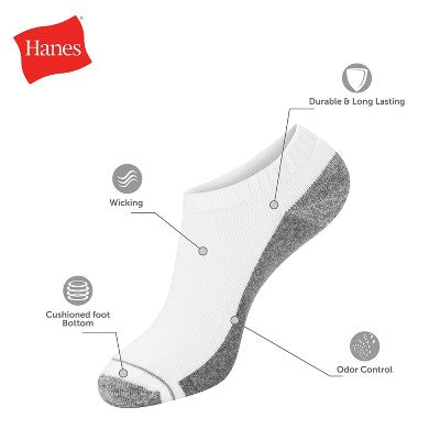Hanes Premium Men's X-Temp Ultra Cushion Low Cut Socks 6pk - Black 6-12: Breathable, Cushioned Sole, Reinforced Toe