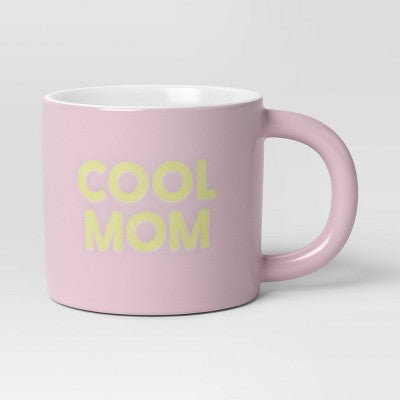 16oz Stoneware Cool Mom Mug Pink - Room Essentials: Coffee Mugs, Microwave & Dishwasher-Safe Drinkware (LOCAL PICKUP ONLY)