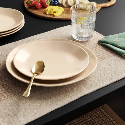 8.5" Stoneware Aralia Organic Coupe Salad Plate Beige - Threshold (LOCAL PICKUP ONLY)
