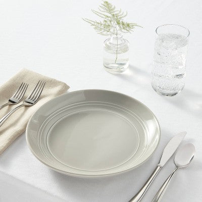 10" Stoneware Westfield Dinner Plates Gray - Threshold: Solid Round Ceramic, Dishwasher & Microwave Safe (LOCAL PICKUP ONLY)