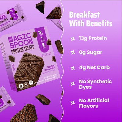 MAGIC SPOON Snack Bars Double Chocolate Treats - 5.6oz/4ct: Crunchy, 12g Protein