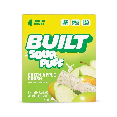 Built Bar Green Apple Crush Sour Puff Protein Bars - 16g Protein - 1.45oz/4ct