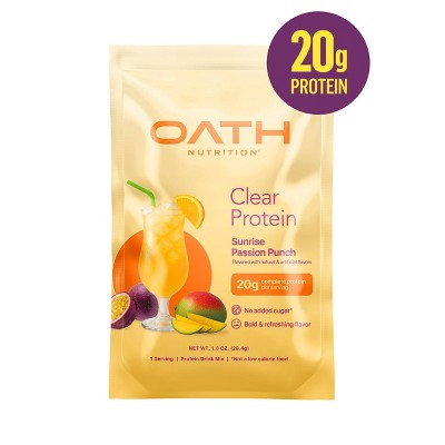 Oath Nutrition Tray Protein Powder - Sunrise Passion Punch - Whey - 20g Protein - Single Serve