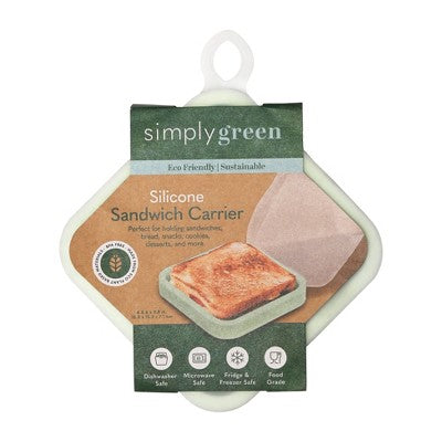 Simply Green 20z Silicone Square Sandwich Carrier - Light Green