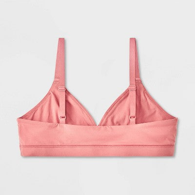 Girls' 2pk Fits All Triangle Bra art class Sand Beige/Rose Red XL