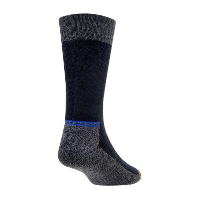 Goldtoe Signature Collection Men's 2pk Brushed Lining Crew Boot Socks - Black/Gray 6-12
