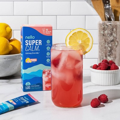 Nello Supercalm Calming Drink Mix Supplement Powder - Raspberry Lemonade - 10ct