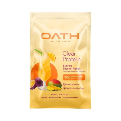 Oath Nutrition Tray Protein Powder - Sunrise Passion Punch - Whey - 20g Protein - Single Serve