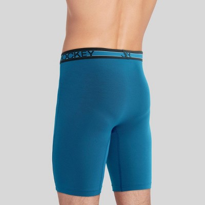 Jockey Generation Men's No Chafe Pouch Ultra Soft Stretch Long Leg Boxer Briefs 3pk - Black/Dark Blue/Dark Gray S