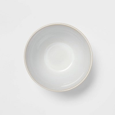 20oz Stoneware Wethersfield Cereal Bowl White - Threshold: Dishwasher & Microwave Safe, Traditional Round Design (LOCAL PICKUP ONLY)