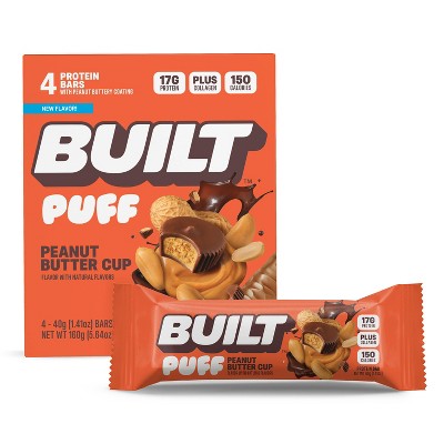Built Bar Puff Peanut Butter Cup Protein Bars - 17g Protein - 1.41oz/4ct