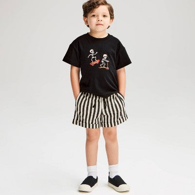 Toddler Boys' 2pc Halloween Skating Skeleton Cat & Jack Black 12M
