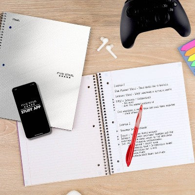 Five Star 8.5"x11" Active College Ruled Notebook 80 Pages White