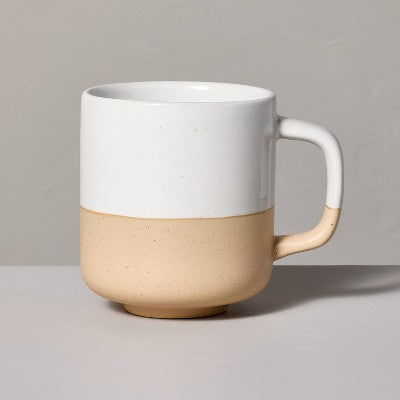 13oz Dipped Stoneware Mug Cream/Pink - Hearth & Hand with Magnolia (LOCAL PICKUP ONLY)