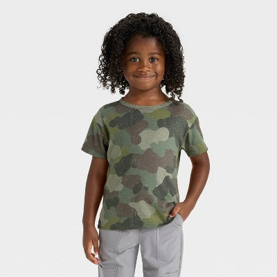 Toddler Boys' Short Sleeve Relaxed T-Shirt - Cat & Jack Olive 18M