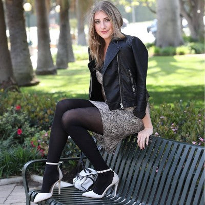 Hanes Premium Women's Blackout Tights - Black S: High Waisted, Control Top, Opaque Knit Hosiery