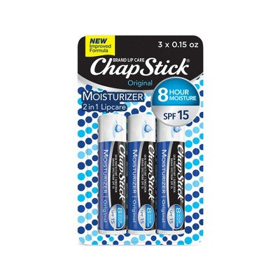 Chapstick Original Moisturizer Lip Balms - SPF15 - 0.45oz/3ct