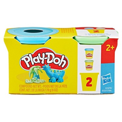 Play-Doh Mint Green and Bright Blue 2-Pack 3oz Cans Basket Stuffers Ages 2 and Up