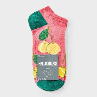 Women's Tennis Fruit Low Cut Socks - Pink 4-10