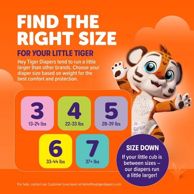 Hey Tiger Disposable Diapers - Size 7 - 62ct