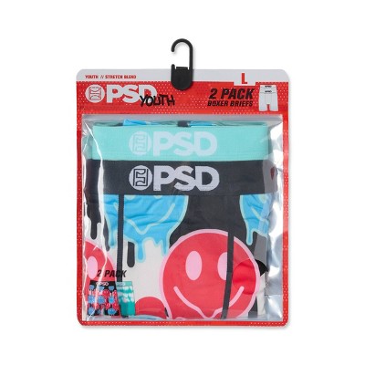 PSD Boys' 2pk Smile Drippin Boxer Briefs Underwear - Blue/Pink S