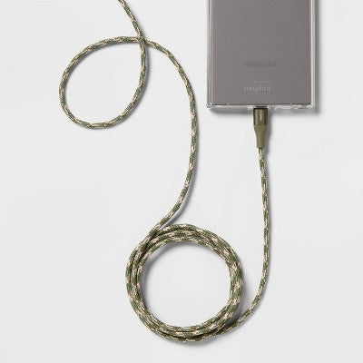 6' USB-C to USB-A Braided Cable - heyday Olive