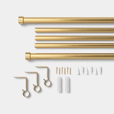 66"- 120" Modern Curtain Rod Brushed Brass - Threshold (LOCAL PICKUP ONLY)
