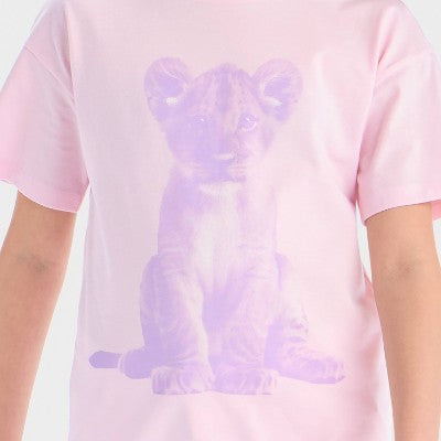 Girls' Short Sleeve 'Lion Cub' T-Shirt Cat & Jack Light Pink M
