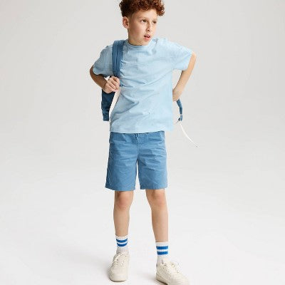 Boys' Short Sleeve Washed T-Shirt - Cat & Jack Light Blue L